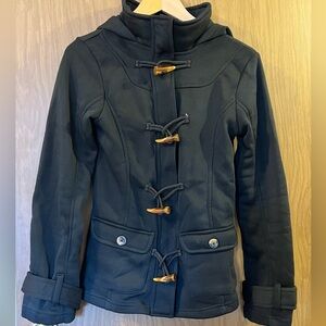 Women's Black Toggle Coat